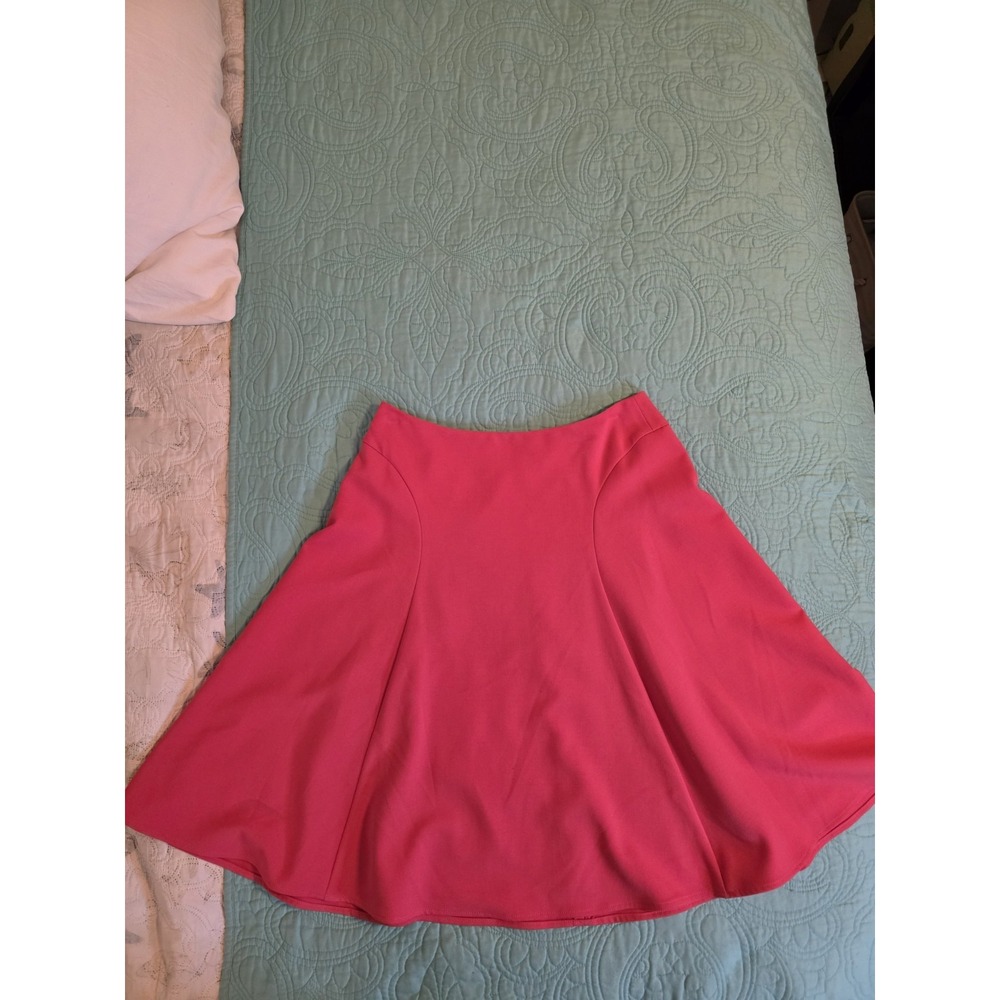 Talbots Skirt Womens Size 2 Red Lined A-Line Stretch Midi Classic Skort